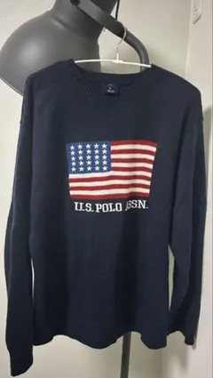 U.S. POLO ASSN. アメリカ国旗 ニット XL