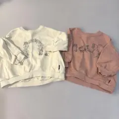 美品　花柄プリント トレーナー 2枚セット　キムラタン
