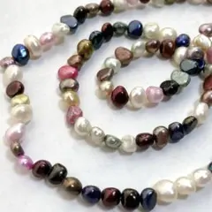 cs401/SALE！淡水パール◇マルチカラー　ミニバロック形1連