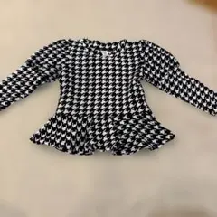 ハウンドトゥース柄フレアトップス