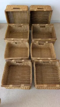 カザマラタン　スタッキング　藤製品　４セット