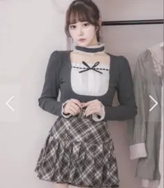 ミシェルマカロン モノグラムシャツドッキングニットワンピース - メルカリ