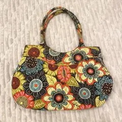 Vera Bradleyトートバッグ ハンドバッグ オレンジ イエロー ブラウン