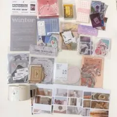 海外 コラージュ素材 シール 紙素材 紙もの まとめ売り 大量 Eセット