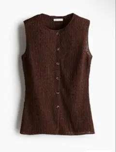テクスチャードジャージーベスト　H&M ブラウン