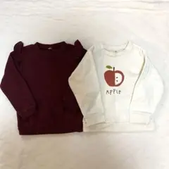 保育園　ボルドー　白　トレーナーセット