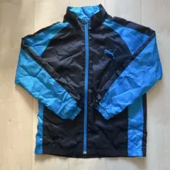 PUMA トラックジャケット ブラック×ブルー 140