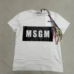 MSGM 総柄 ロゴプリント Tシャツ ホワイト - メルカリ