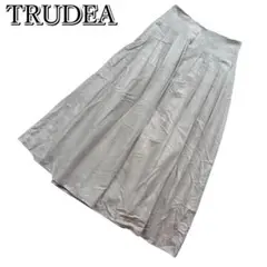TRUDEA 袴パンツ タック フレア スカーチョ スエード ロングスカート風