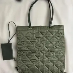オリーブグリーン キルティング トートバッグ美品非売品一点張り限定