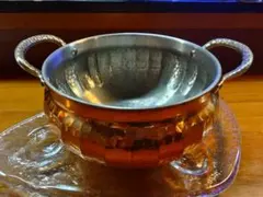 銅製 両手鍋 槌目模様 調理器具