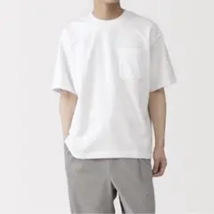 無印良品　紳士　涼感UVカットワイド半袖Tシャツ　S/白のサムネイル