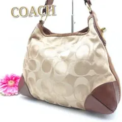 COACH✨ワンショルダーバッグ シグネチャー ターンロック キャンバス レザー