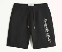 【新品】Abercrombie&Fitch☆アバクロ・ロゴ刺繍ハーフパンツ（M）