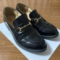 フェイクレザーローファー ブラック