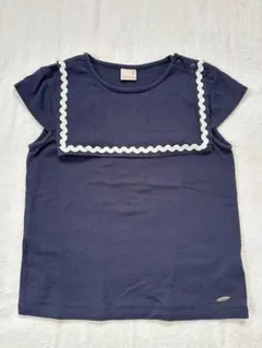 petit main 120 セーラーカラー トップス ネイビー女の子 おしゃれ