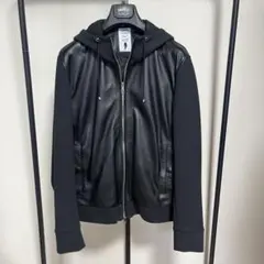 エンメティ× ジャブスアルキヴィオ ラムレザージャケット フーディー ブルゾンのサムネイル