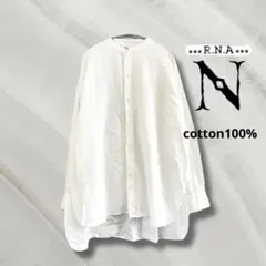 RNA-N コットン ワイドシャツバンドカラーゆったりシルエットバックギャザーのサムネイル