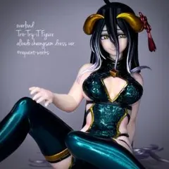 リペイント オーバーロード アルベド フィギュア チャイナドレス デスクトップ