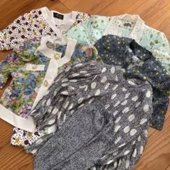 カジュアルな花柄・ドット柄トップスセット