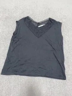 PAGEBOY ブラック レース Vネック ノースリーブ