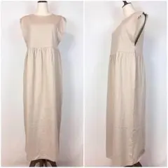 ✨ザラ/S/ベージュ/無地/ロングワンピース/ノースリーブ/春夏/綿/カジュアル