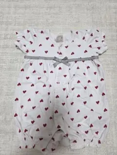 ハート模様ロンパース カバーオール 80 プティマイン