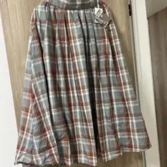 しまむら チェック柄 ロングスカート