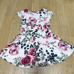 H&M 綿100% 半袖花柄ワンピース 12-18M 90cm