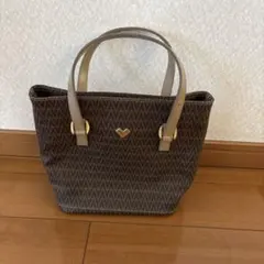 幾何学模様 ブラウン ハンドバッグ