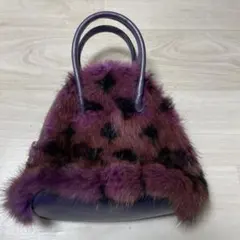 訳あり 伊太利屋 イタリヤ GK ブラック 紫色 ハンドバッグ