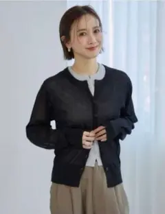 新品　田中里奈　しまむら　mysa シアー　ニット　ベスト　カーディガン　M