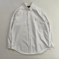 美品　ラルフローレン　 ホワイトシャツ　ボタンダウン　ポニー