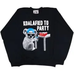 USA古着 RIOT SOCIETY コアラ プリントスウェット M 黒