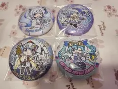 初音ミク　雪ミク　刺繍缶バッチ