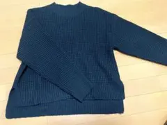 長袖ニットセーター　ブラック