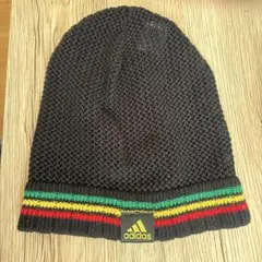 adidas ニット帽 ビーニー ブラック ラスタカラー　メッシュのサムネイル