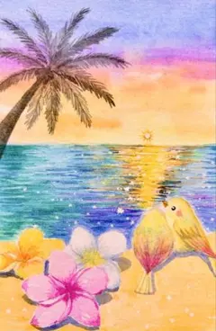 みみ水彩画 百合とカンパニュラが咲く　値段は※900円です みみ様専用原画 水彩画 原画5枚＋レプリカ9枚 - メルカリ
