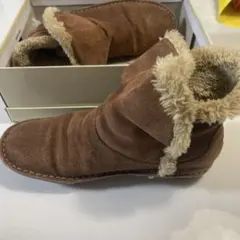 Hush Puppies ブラウンファー付きムートンブーツ