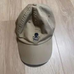 POLO スカル刺繍 ベージュキャップ