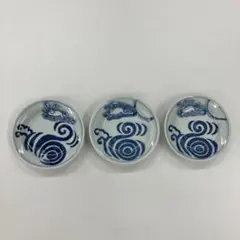 古伊万里　中皿　染錦　色絵　波兎　うさぎ　太明成化年製　柿右衛門　渦福 古伊万里 中皿 染錦 色絵 波兎 うさぎ 太明成化年製 柿