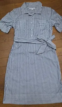 バナナ・リパブリック　ワンピース ストライプ 半袖シャツワンピース