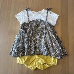プティマイン　カットソー130チュニック tシャツ 花柄トップス　セットアップのサムネイル