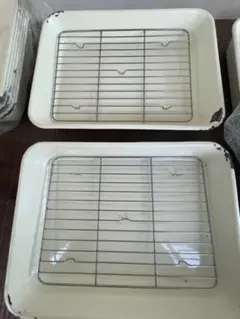 【2点セット】ホーローバット&ステンレス　網付き　10取サイズのサムネイル
