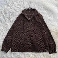 プーラフリーム ドット柄 長袖シャツ 派手 綺麗め 薄手 個性 フリーサイズ