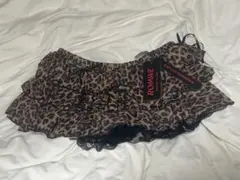 SHEIN ヒョウ柄 ミニスカート フリル レース 黒 ギャル グランジ y2k