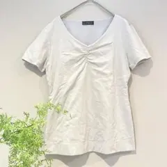 【アールユー】日本製♡Vネックカットソー／ストレッチ無地／春夏服／半袖薄手
