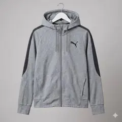 PUMA プーマ ジップアップパーカー グレー メンズ M ドライ 切替
