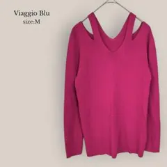 ビアッジョブルーViaggio Bluショルダーカットソーニット　セーター　長袖