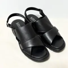 【美品】fitfitソフトレザーフレックスサンダル 23cm 黒